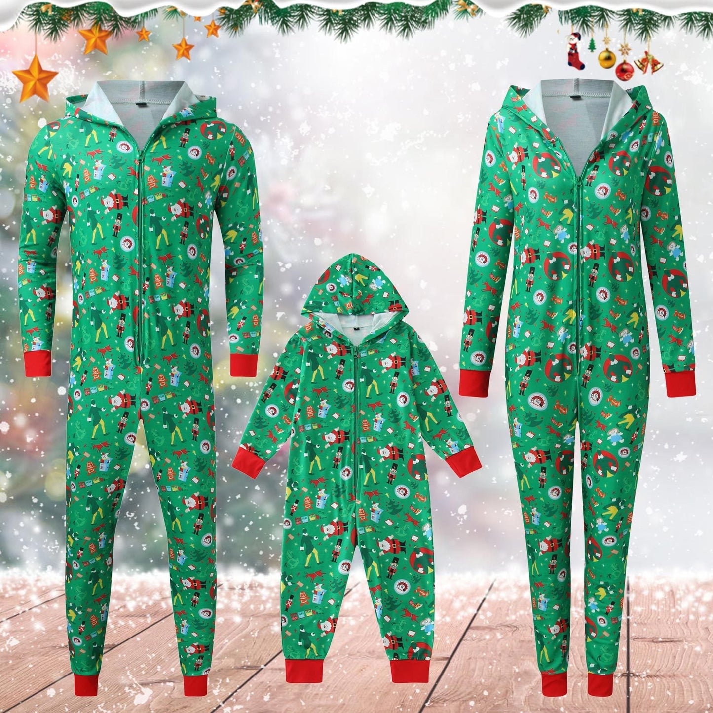 Fashion Adult and Kids Christmas Suits-Suits-Green-Miss-S-Free Shipping at meselling99