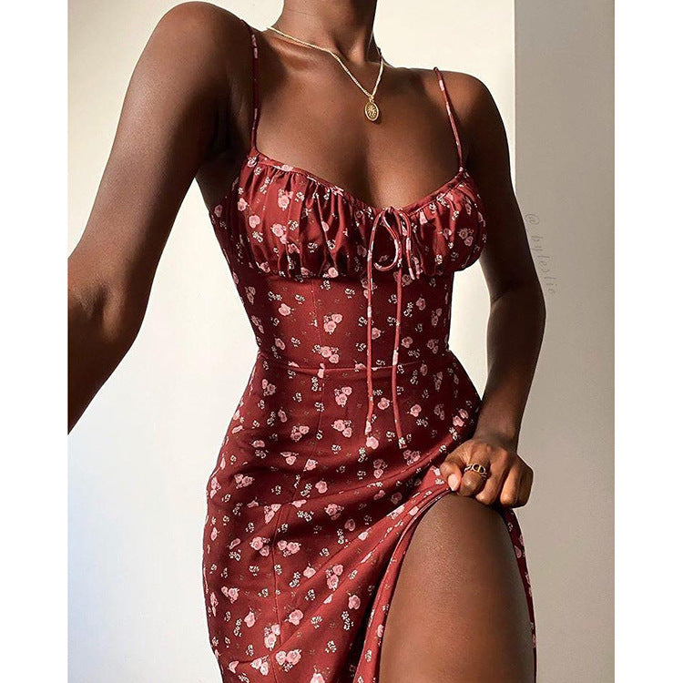 Sexy Fashion Pleated Summer Floral Dresses-Sexy Dresses-Free Shipping at meselling99