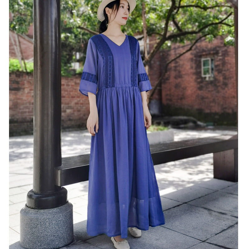 Ethnic Women Summer Linen Dresses-Dresses-Free Shipping at meselling99