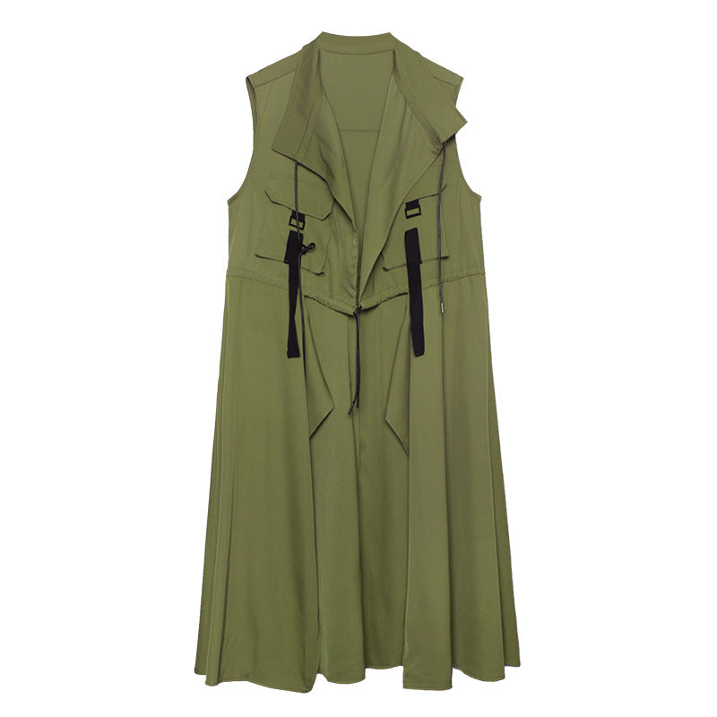 Summer Fashion Sleeveless Long Vest for Women-Vests-Army Green-One Size-Free Shipping at meselling99
