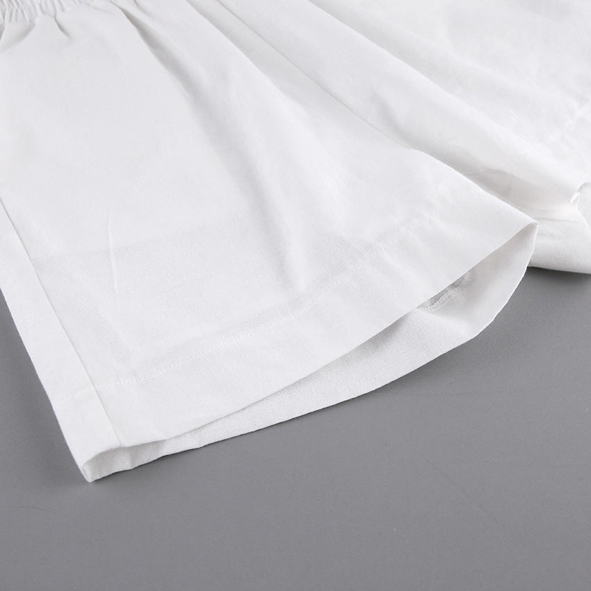 Summer Cotton Long Sleeves Shirts and Shorts Suits-Suits-Free Shipping at meselling99