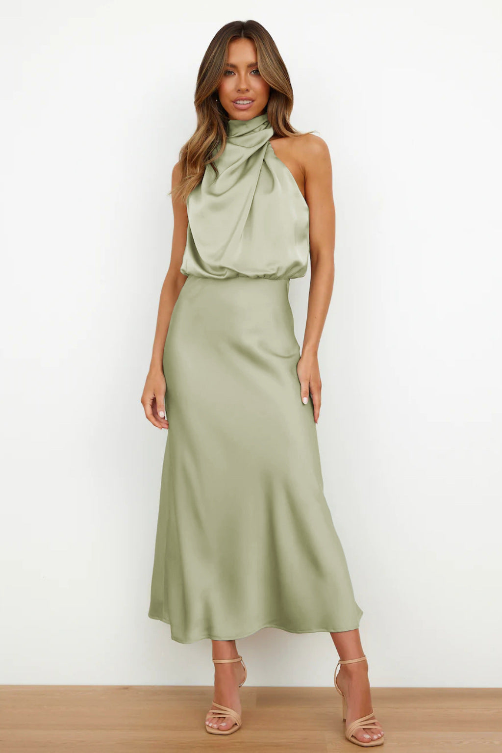 Sexy Halter Women Evening Party Dresses-Dresses-Light Green-S-Free Shipping at meselling99