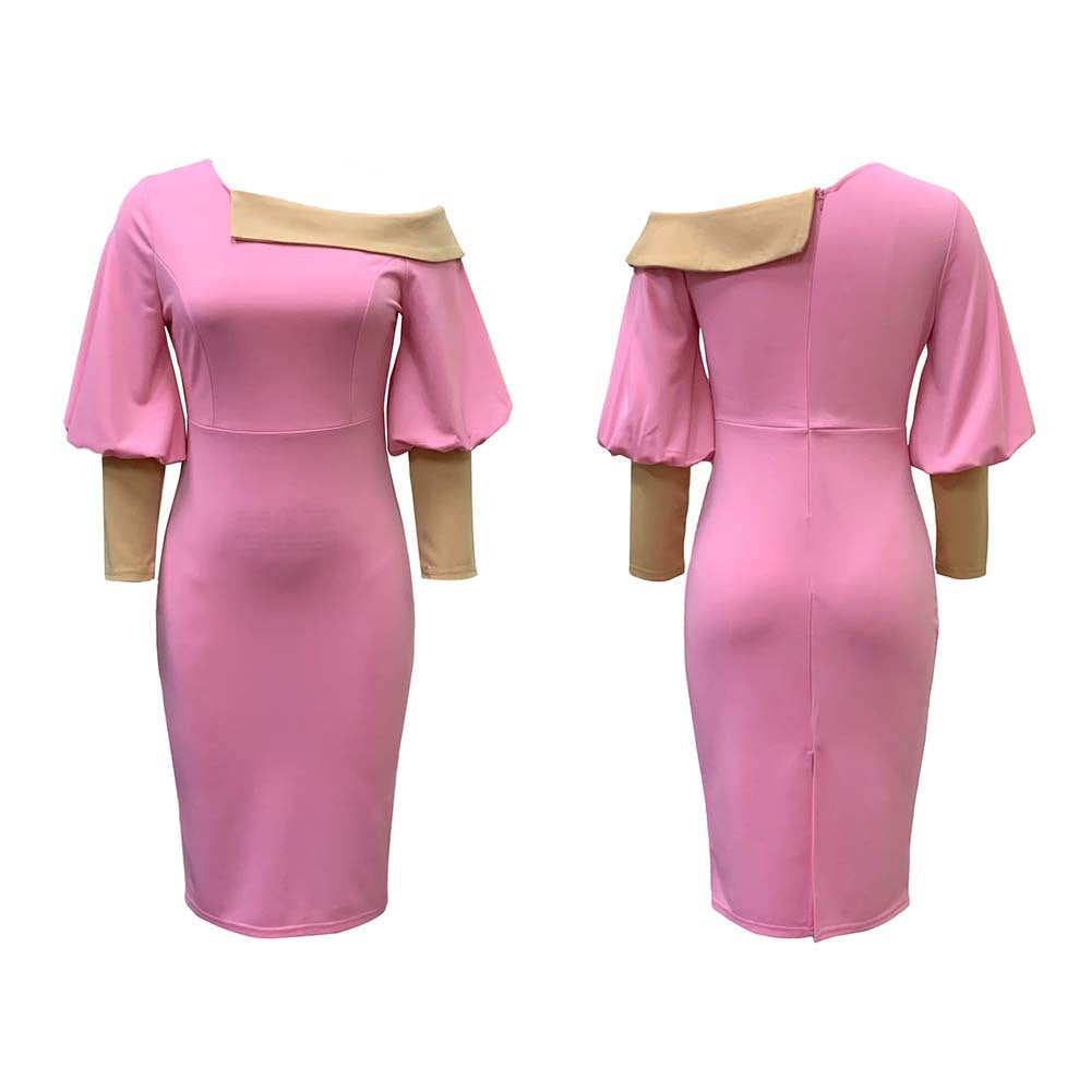 Sexy Office Lady Plus Sizes Dresses-Dresses-Pink-S-Free Shipping at meselling99