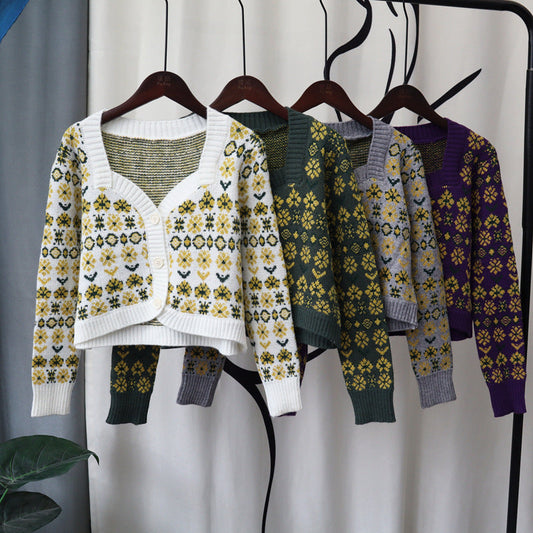 Vintage Designed Knitted Cardigan Sweaters-Shirts & Tops-Free Shipping at meselling99