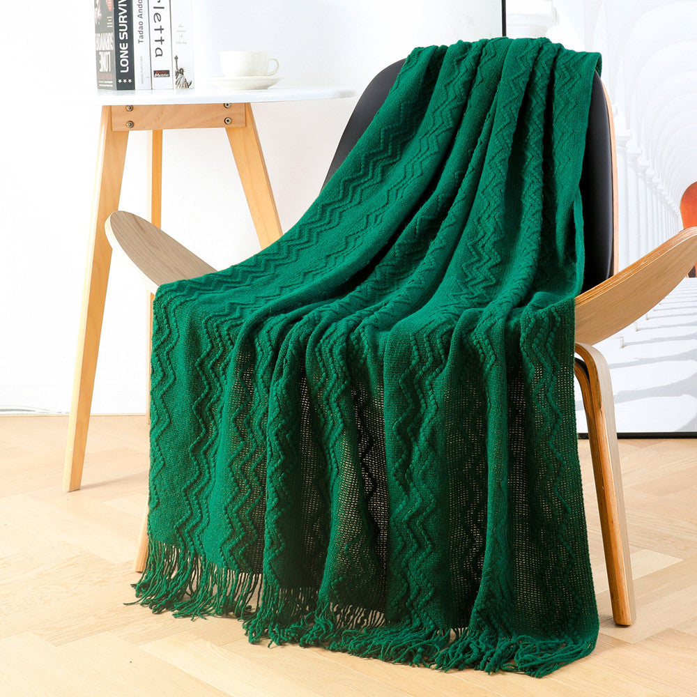 Leisure Soft Bedding Side Knitting Blanket-Green-127*152+15CM-Free Shipping at meselling99