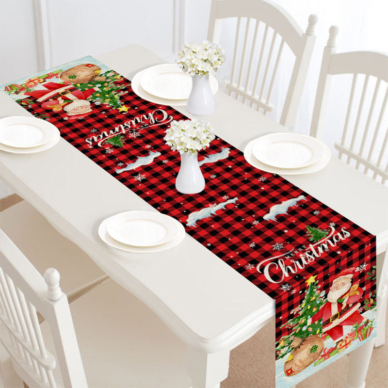 Merry Christmas Linen Table Runner-Table Runners-Style3-Free Shipping at meselling99