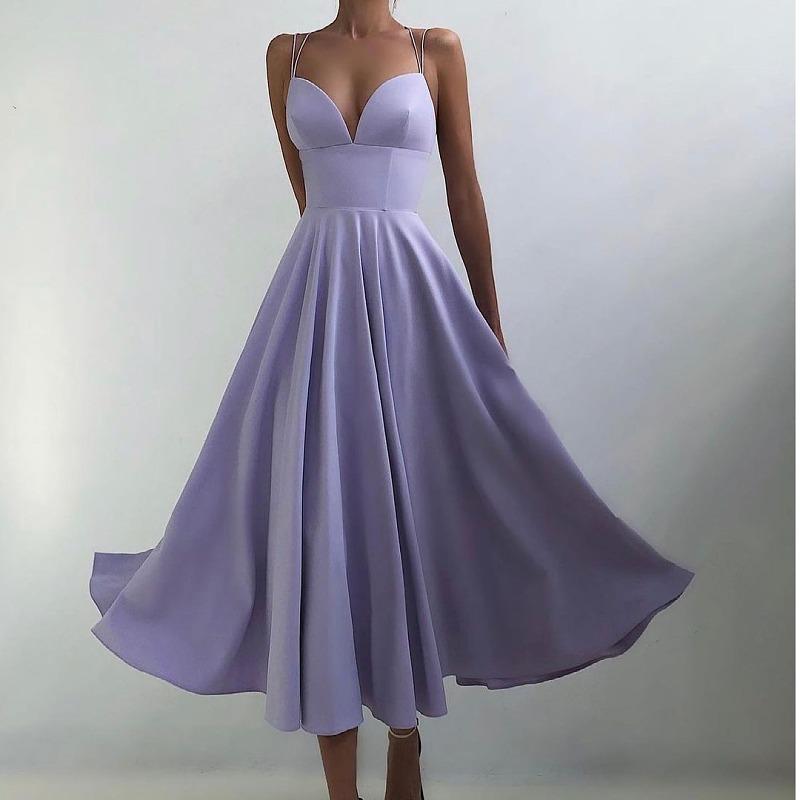 Simple Classy High Waist Summer Dress-Maxi Dresses-Purple-S-Free Shipping at meselling99