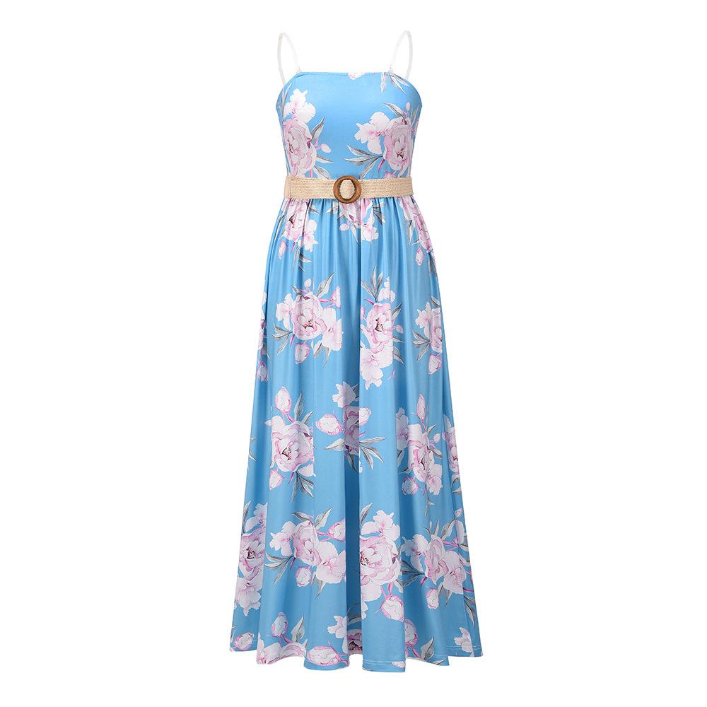 Women Strapless Summer Long Bohemia Dresses-Maxi Dresses-Blue-L-Free Shipping at meselling99