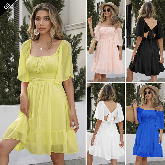 Summer Chiffon Women Daily Dresses-Dresses-Free Shipping at meselling99