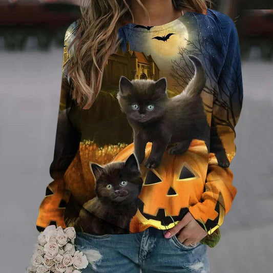 Halloween 3D Pumpkin Print Women Hoodies-Halloween-Gray-S-Free Shipping at meselling99