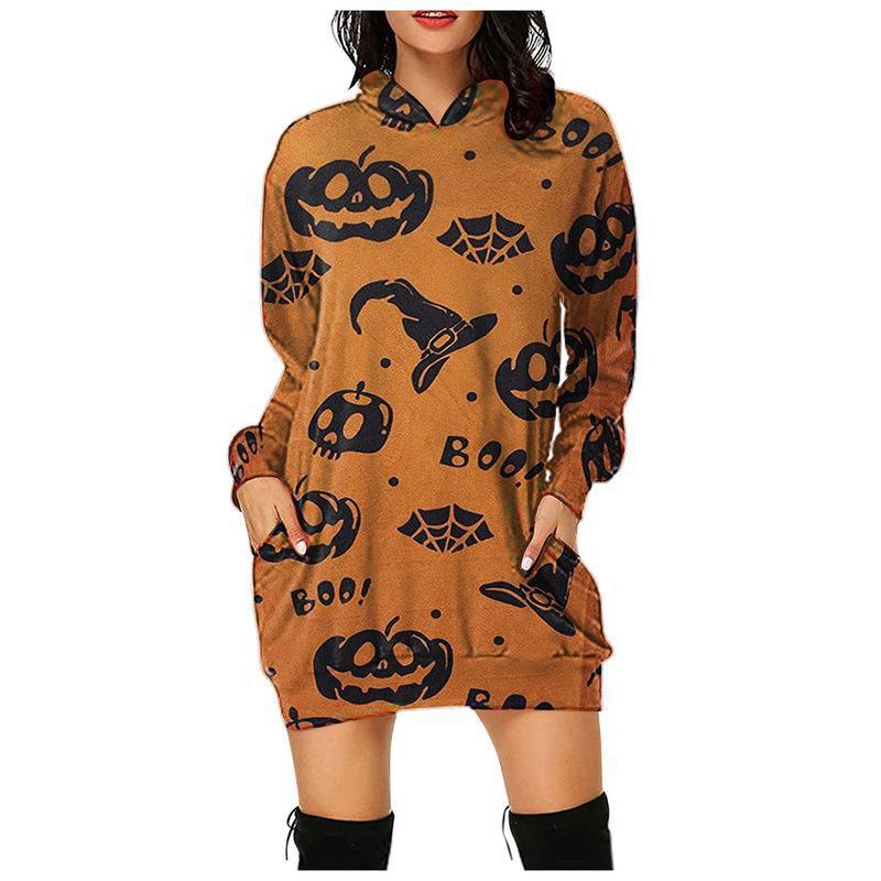 Happy Halloween Plus Sizes Women Hoodies-Shirts & Tops-Yellow-S-Free Shipping at meselling99