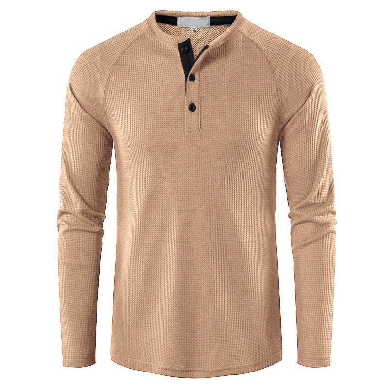 Fall Long Sleeves T Shirts for Men-Shirts & Tops-Apricot-S-Free Shipping at meselling99
