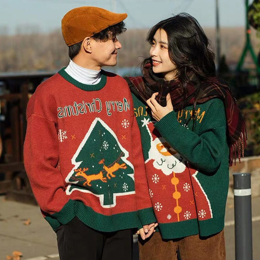 Christmas Causal Round Neck His-and-hers Knitted Sweaters-Shirts & Tops-Free Shipping at meselling99