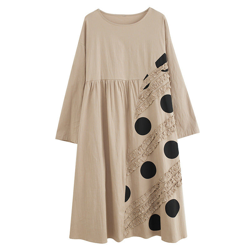 Vintage Dot Print Plus Sizes Long Dresses-Dresses-Free Shipping at meselling99