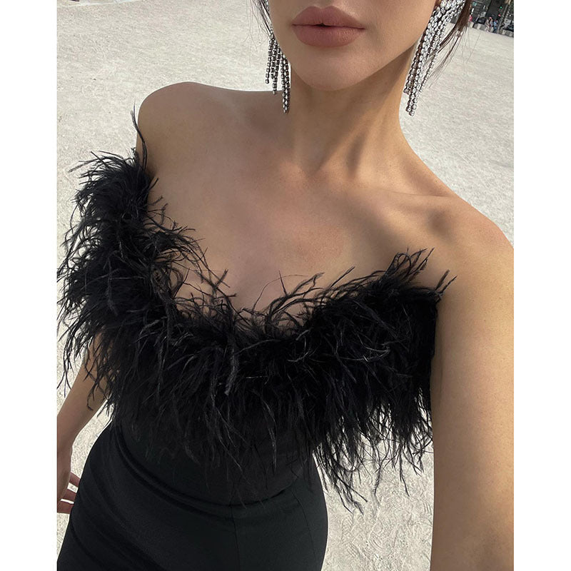 Sexy Strapless Mermaid Black Dresses-Dresses-Free Shipping at meselling99