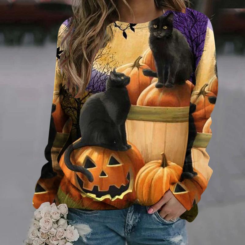 Halloween 3D Pumpkin Print Women Hoodies-Halloween-Purple-S-Free Shipping at meselling99