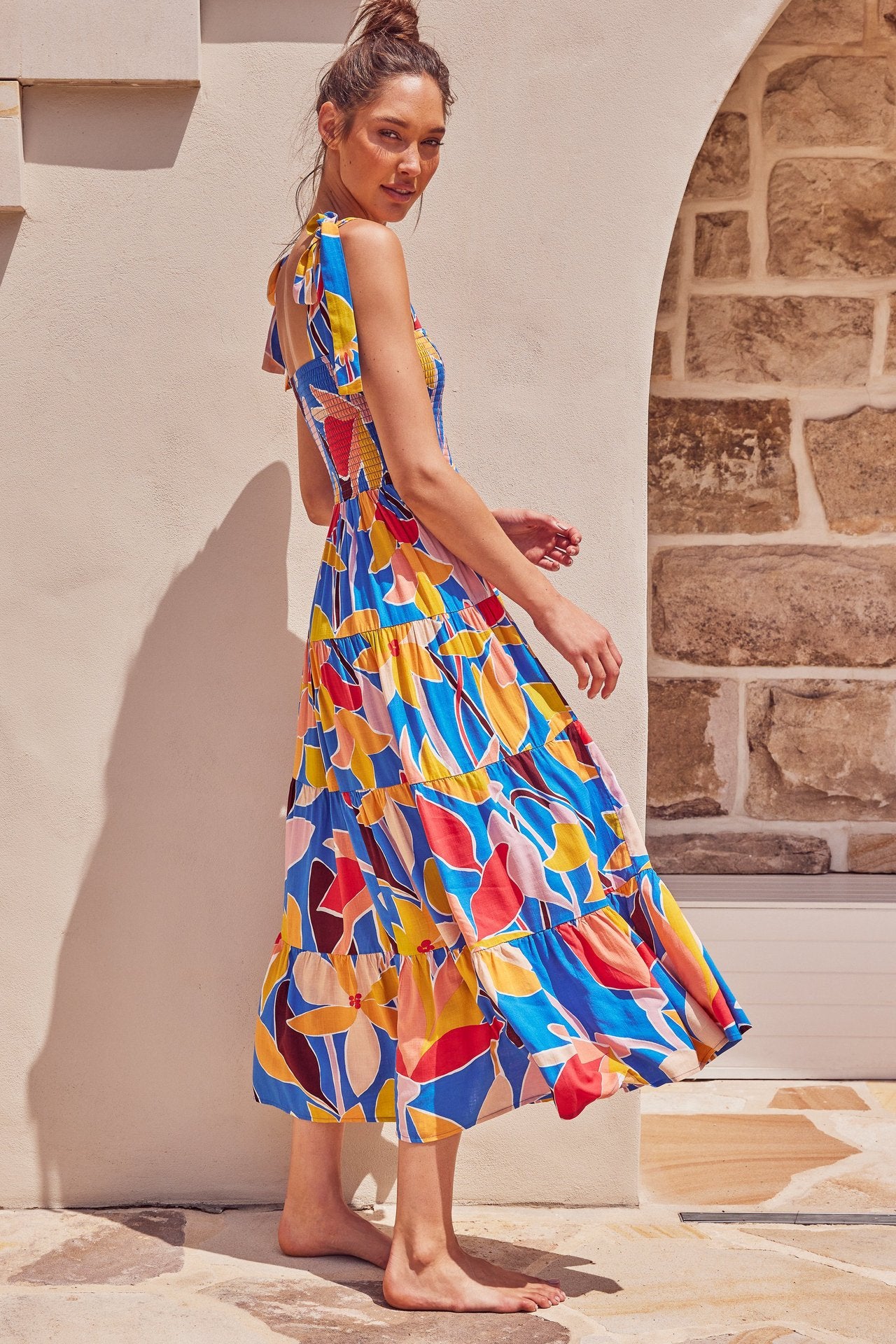 Women Summer Holiday Bangdage Long Dresses-Maxi Dresses-Yellow-S-Free Shipping at meselling99