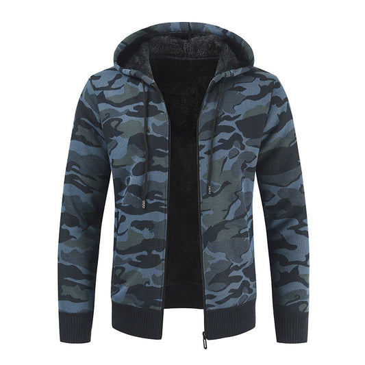 Fashion Camoflage Knitting Cardigan Overcoats for Men-Men's Coat-Dark Blue-L-Free Shipping at meselling99