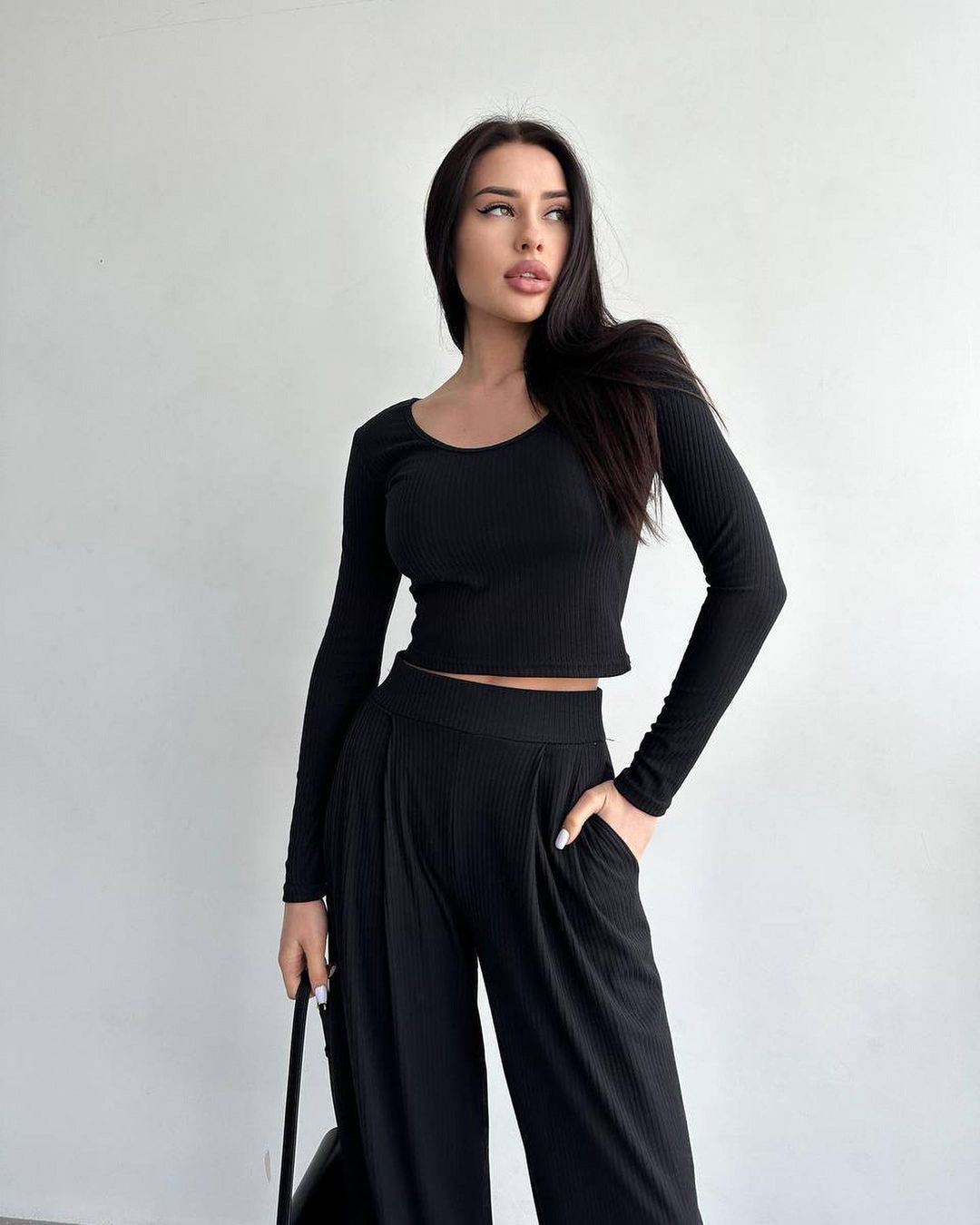Casual Two Pieces Long Sleeves Tops & Pants-Suits-Free Shipping at meselling99