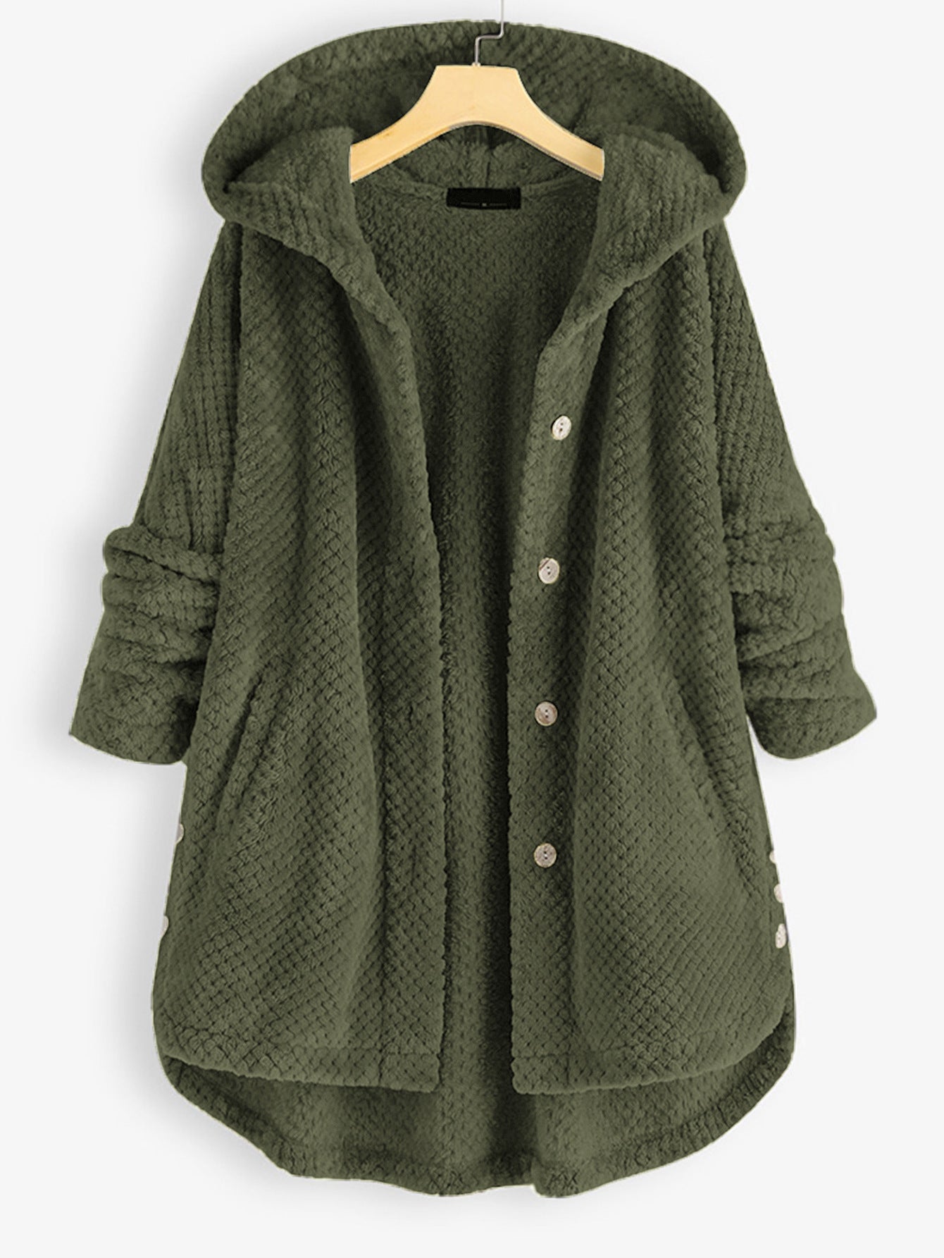 Casual Women Velvet Puls Sizes Hoodies Overcoat-Outerwear-Army Green-S-Free Shipping at meselling99