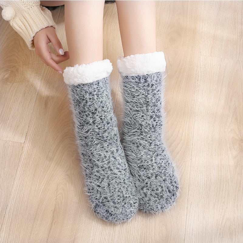 Winter Velvet Warm Sleep Socks for Women-socks-Gray-35-42-Free Shipping at meselling99