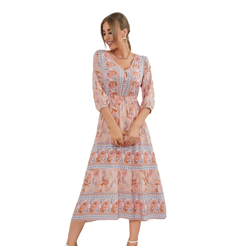 Fairy Summer Boho High Waist Holiday Dresses--Free Shipping at meselling99