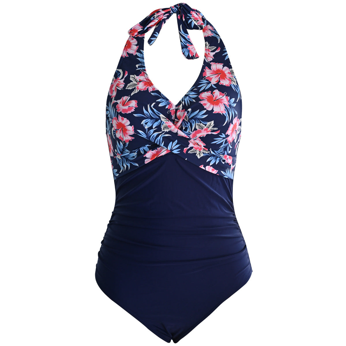 Sexy Halter Floral Print One Piece Swimwear-Swimwear-Free Shipping at meselling99