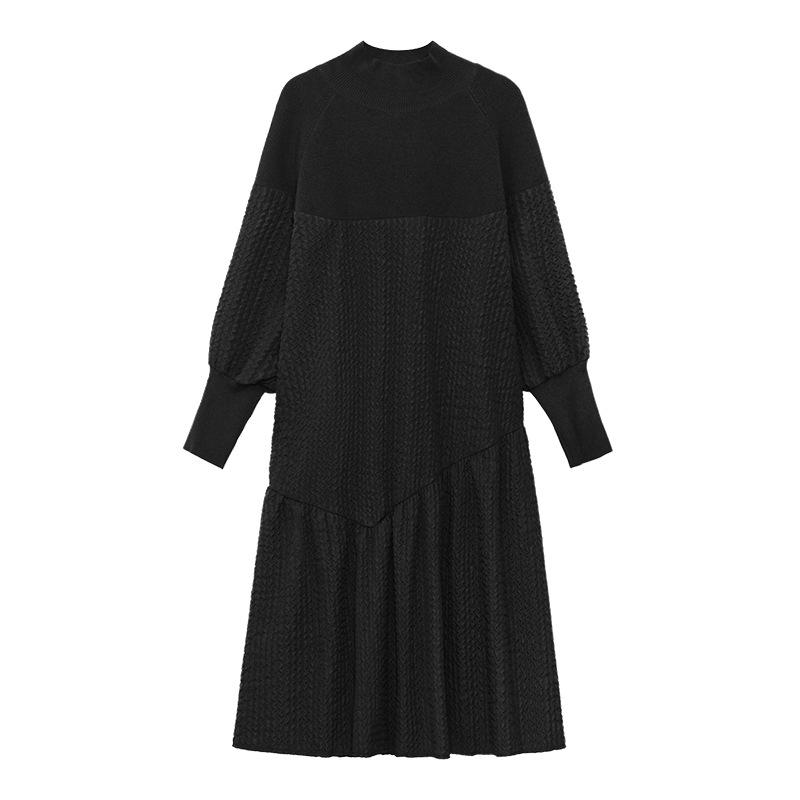 Classy Stand Collar Cozy Long A Line Dresses-Dresses-Black-One Size-Free Shipping at meselling99