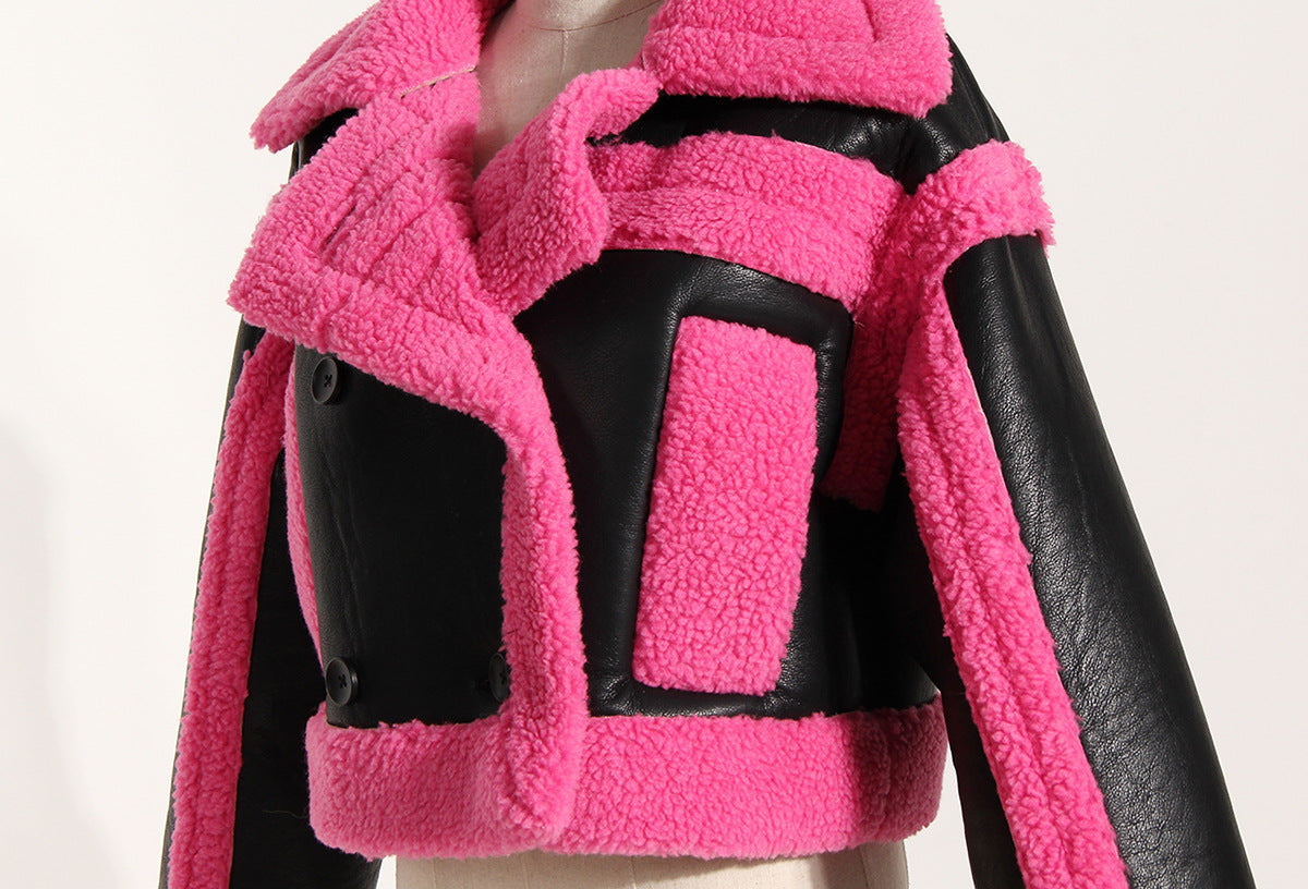 Designed Motorcycle Artificial Fur Jackets-Coats & Jackets-Free Shipping at meselling99