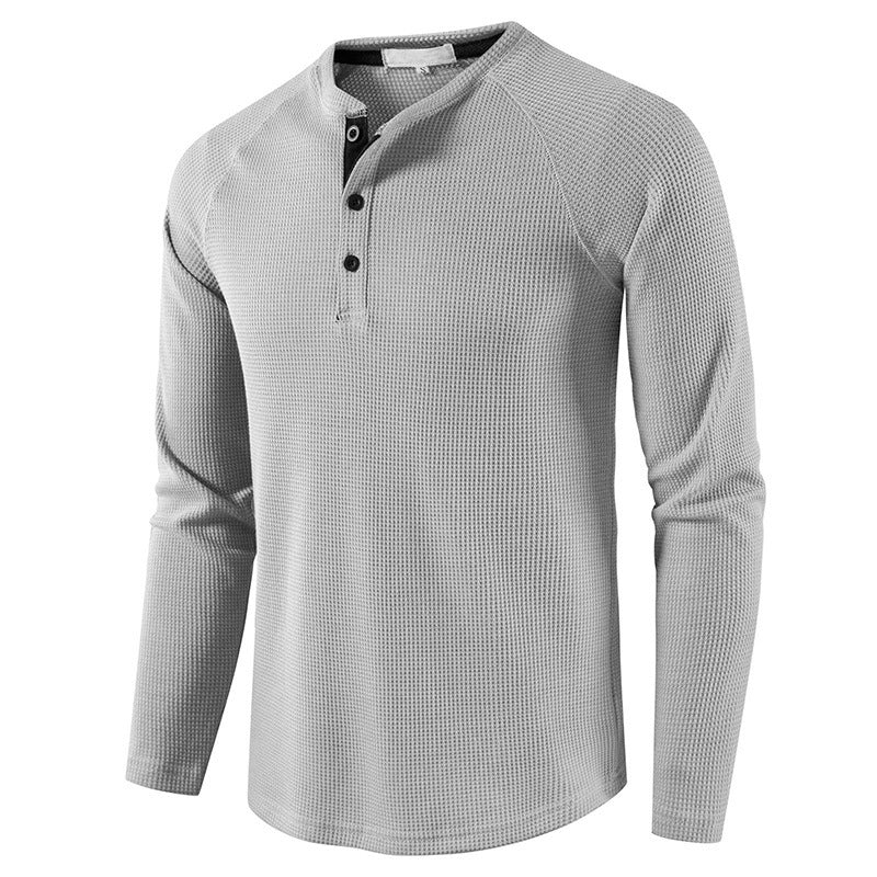 Fall Long Sleeves T Shirts for Men-Shirts & Tops-Light Gray-S-Free Shipping at meselling99