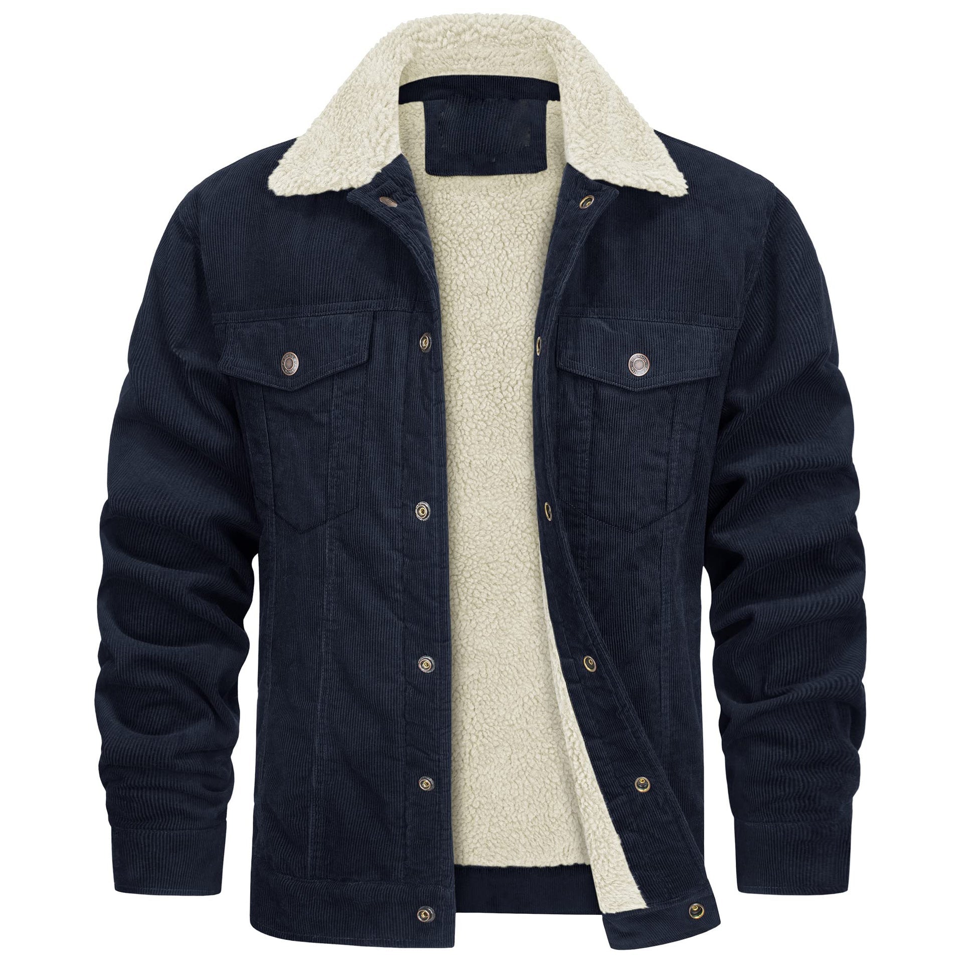 Casual Winter Long Sleeves Velvet Jacket Coats for Men-Coats & Jackets-Navy Blue-S-Free Shipping at meselling99