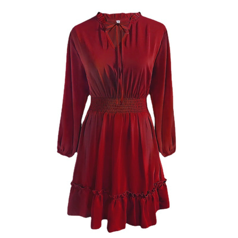 Vintage Long Sleeves A Line Fall Dresses-Dresses-Free Shipping at meselling99