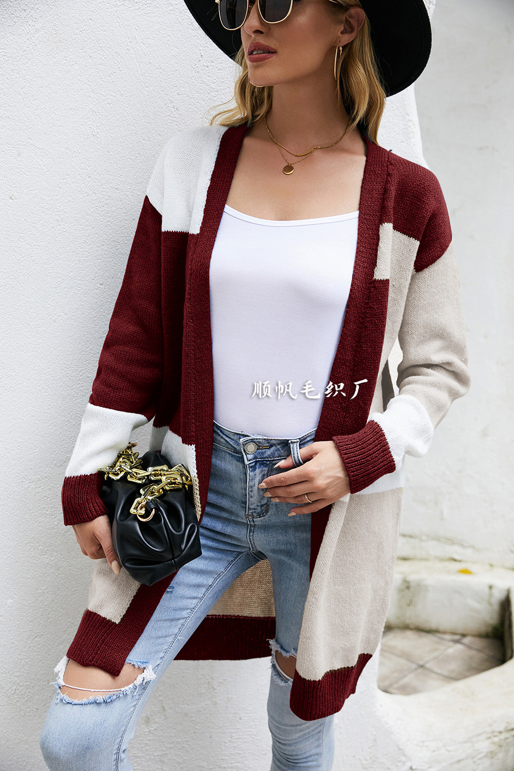 Women Plus Sizes Knitted Cardigan Coats-Shirts & Tops-Red-S-Free Shipping at meselling99