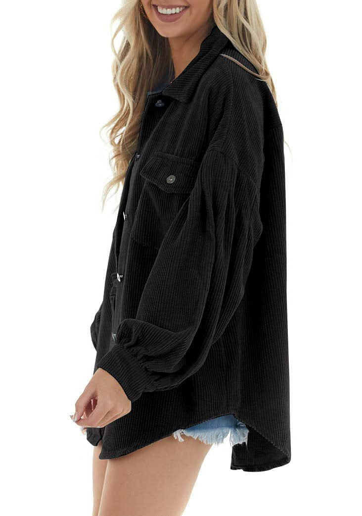 Casual Corduroy Long Sleeves Fall Shirts-Outerwear-Free Shipping at meselling99