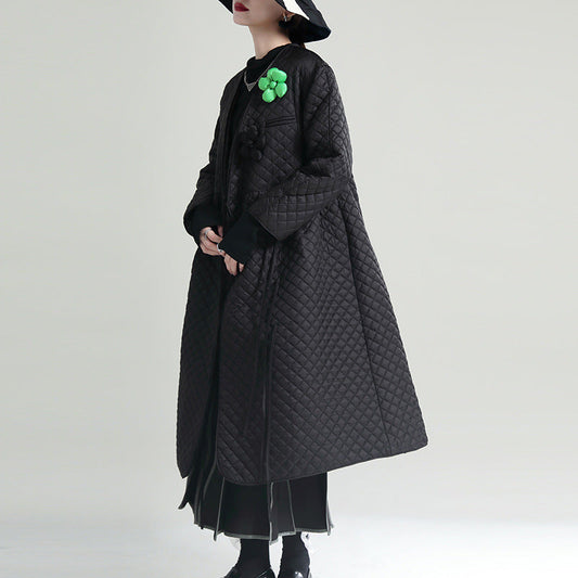 Black Cotton Winter Women Overcoats--Free Shipping at meselling99