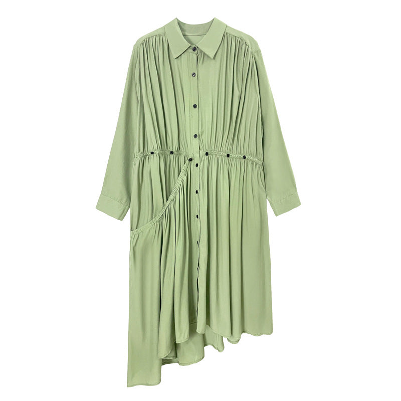Casual Designed A Line Shirts Dresses-Green-One Size-Free Shipping at meselling99