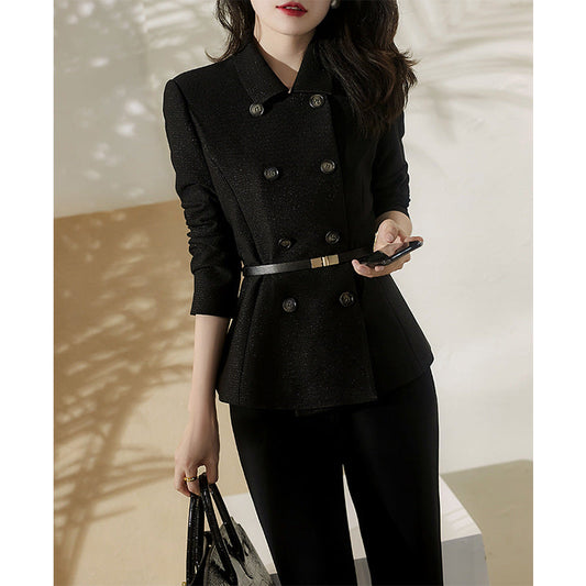 Elegant Designed Black Blazer Coats for Women-Coats & Jackets-Black-S-Free Shipping at meselling99