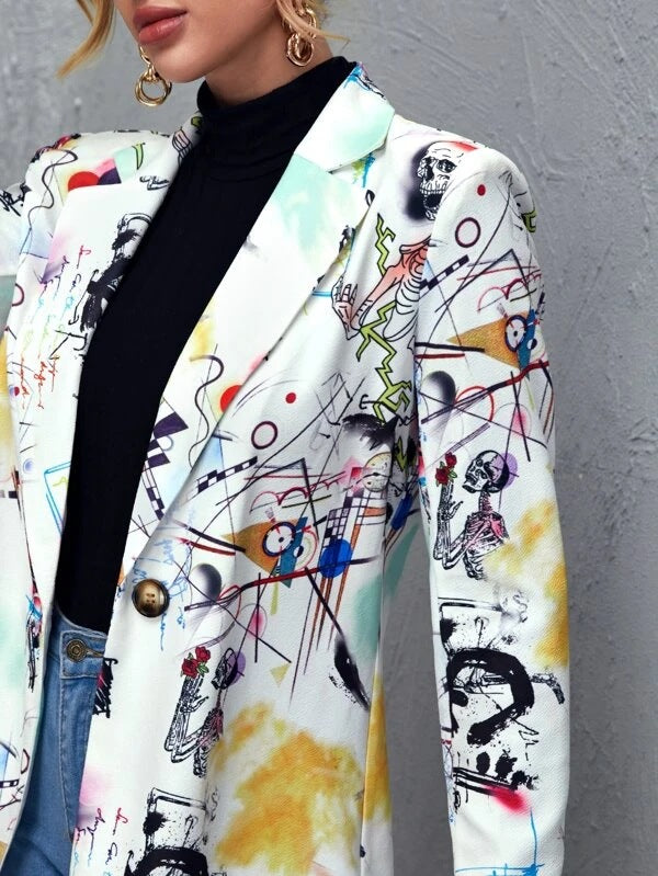 Unfixed Animal/Letter Print Women Blazers--Free Shipping at meselling99