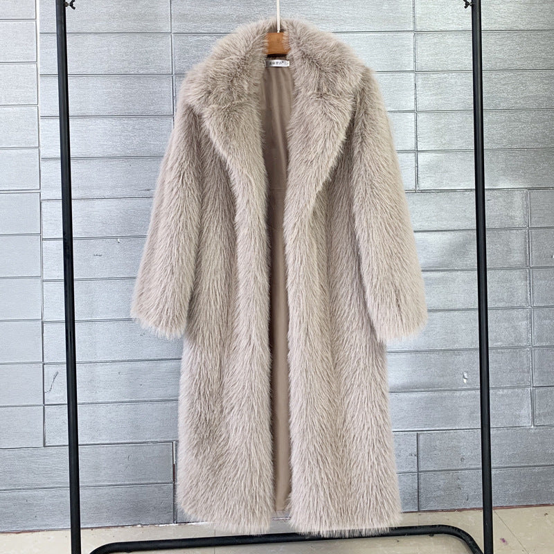 Winter Man-made Faux Fur Coats for Women-Khaki-S-Free Shipping at meselling99