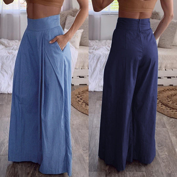 Casual High Waist Pocket Pants for Women-Pants-Free Shipping at meselling99