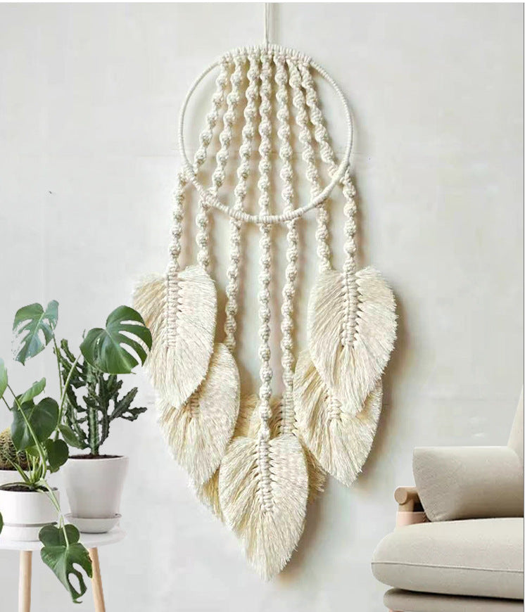 Leaf Weaving Hanging Dreamcatcher for Decoration-off the white-20*63 CM-Free Shipping at meselling99