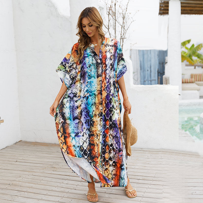 Women Summer Beach Loose Holiday Dresses-Maxi Dresses-21-One Size-Free Shipping at meselling99