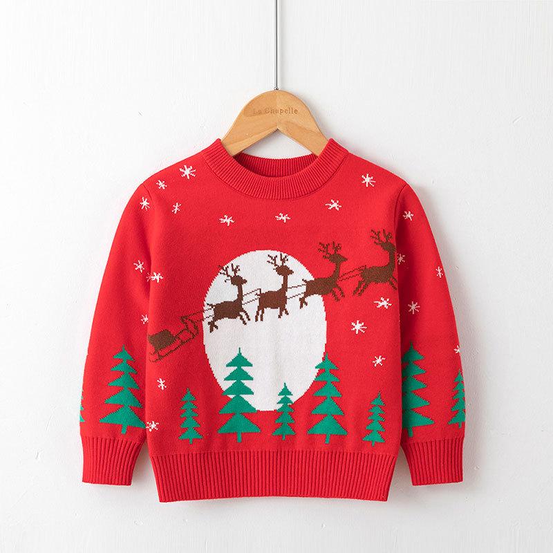 Merry Christmas Knitted Kids Sweaters-Shirts & Tops-SZ3141-rED-100cm-Free Shipping at meselling99