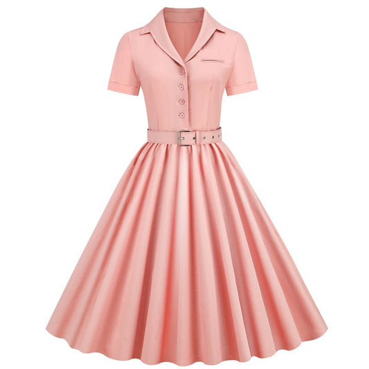 Vintage A Line Dresses for Women-Dresses-Pink-S-Free Shipping at meselling99