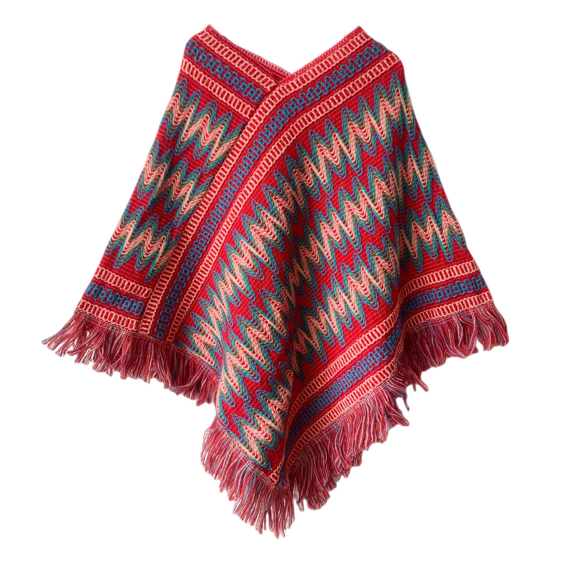 Winter Boho Shawl Capes for Women-Shawls-Red-80-100cm-Free Shipping at meselling99