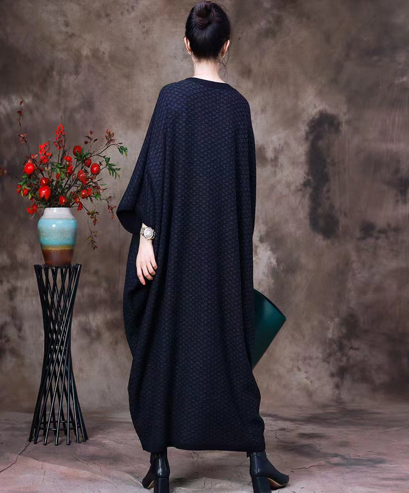 Vintage Bat Sleeves Fall Plus Sizes Woolen Knitting Dresses-Dresses-Free Shipping at meselling99