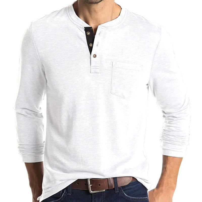 Casual Long Sleeves T Shirts for Men-Shirts & Tops-White-S-Free Shipping at meselling99