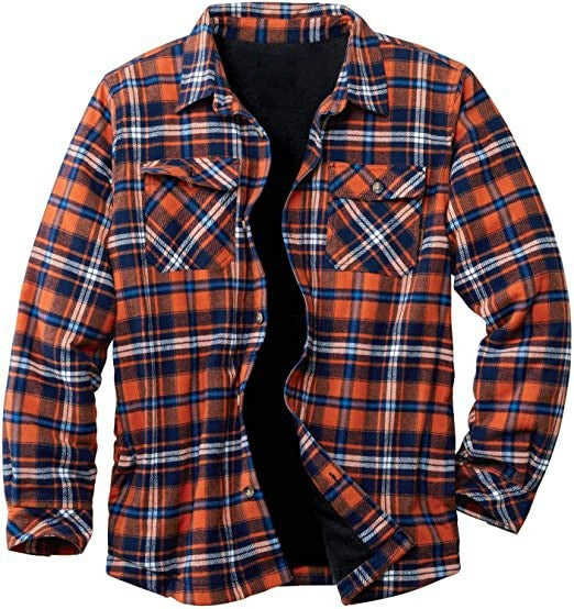 Casual Long Sleeves Velvet Men's Jacket-Coats & Jackets-Orange-S-Free Shipping at meselling99