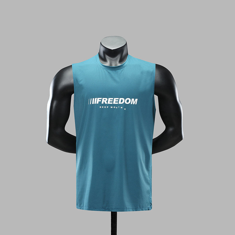 Sports Quick Drying Men Sleeveless T Shirts-Shirts & Tops-Blue-L-Free Shipping at meselling99