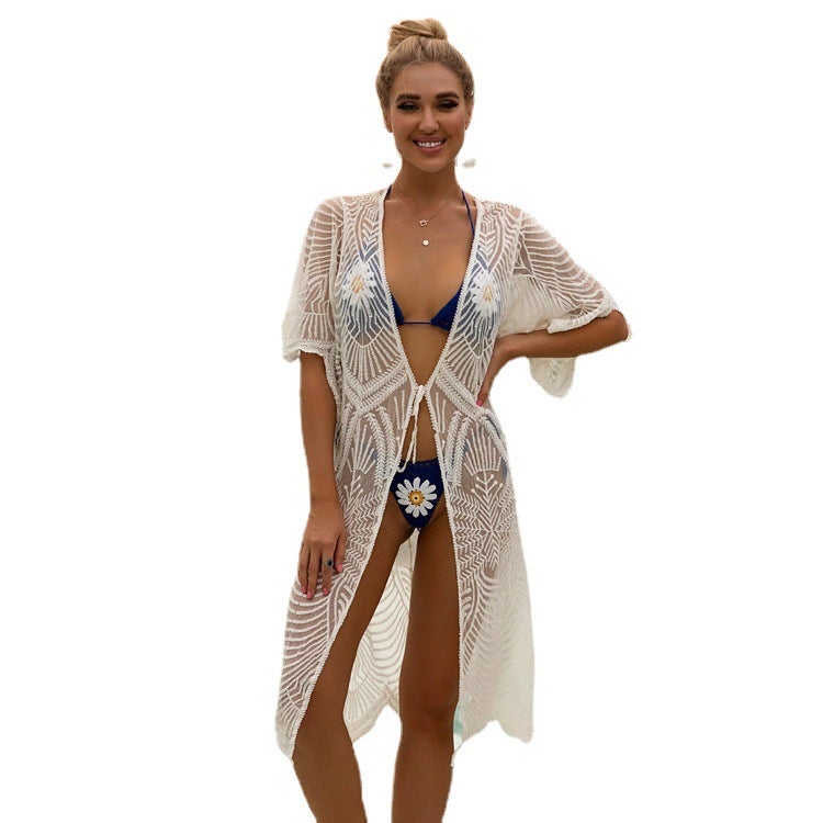 Sexy Bandage Bikinis Beach Cover Ups-Swimwear-White-One Size-Free Shipping at meselling99